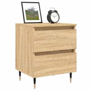 vidaXL Bedside Cabinet Set of 2 Sonoma oak Engineered wood, Iron Small