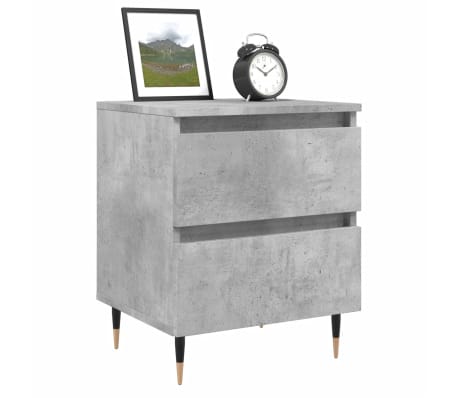 vidaXL Table de chevet gris béton 40x35x50 cm bois d’ingénierie