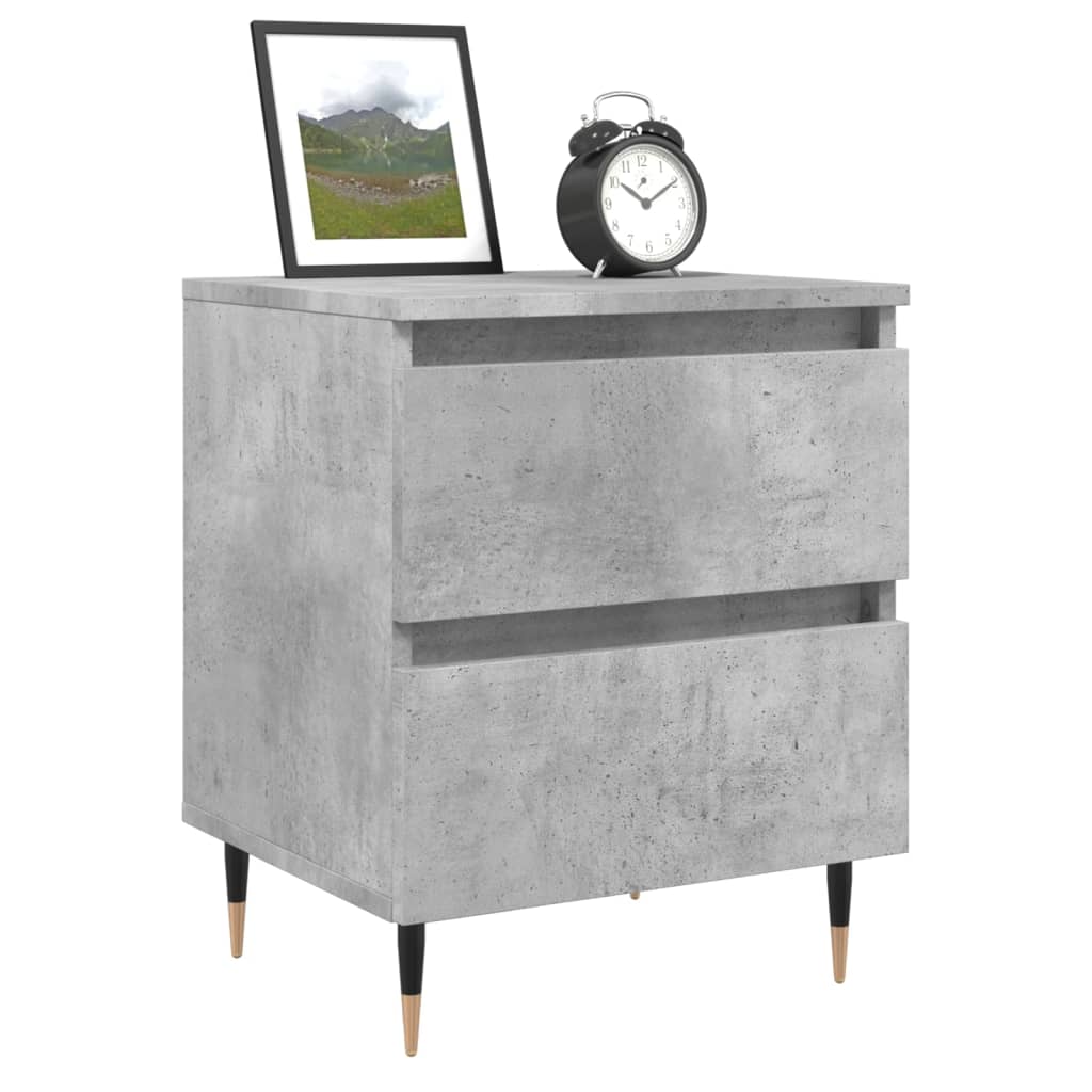vidaXL Nachtkastjes 2 st 40x35x50 cm bewerkt hout betongrijs afbeelding