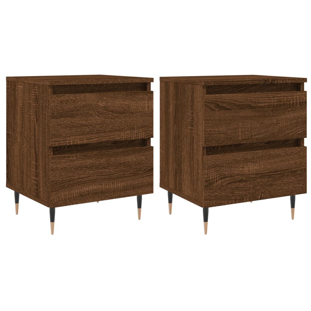 vidaXL NoÄŤnĂ­ stolky 2 ks hnÄ›dĂ˝ dub 40 x 35 x 50 cm kompozitnĂ­ dĹ™evo