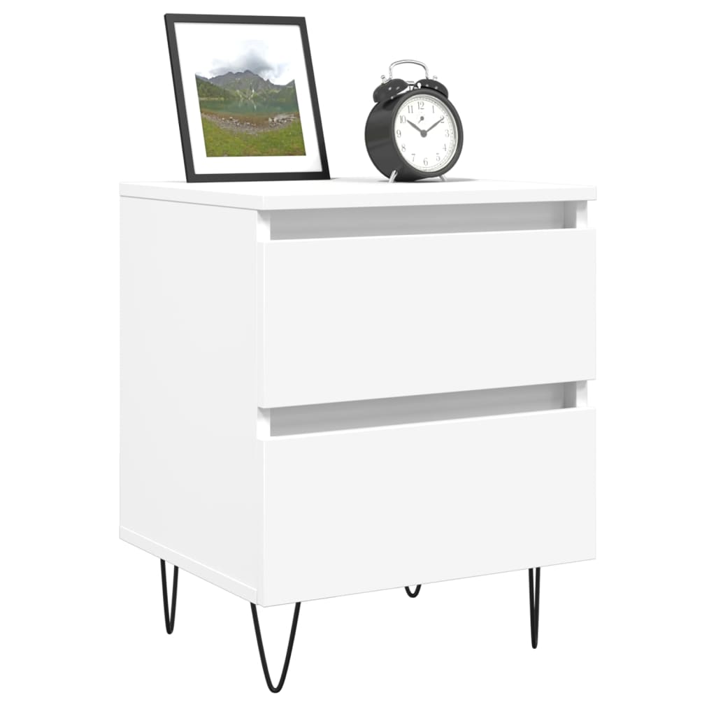 vidaXL Nočný stolík biely 40x35x50 cm spracované drevo