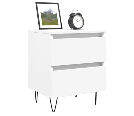 vidaXL sengebord 40x35x50 cm konstrueret tr&aelig; hvid