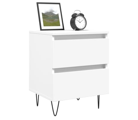 vidaXL Bedside Cabinets 2 pcs White 40x35x50 cm Engineered Wood