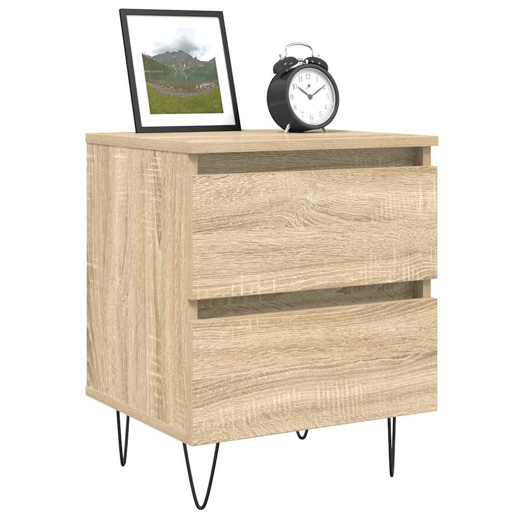 vidaXL Yöpöydät 2 kpl Sonoma-tammi 40x35x50 cm tekninen puu