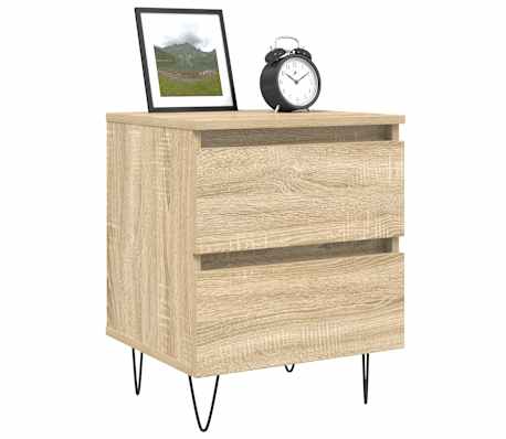 vidaXL Yöpöydät 2 kpl Sonoma-tammi 40x35x50 cm tekninen puu