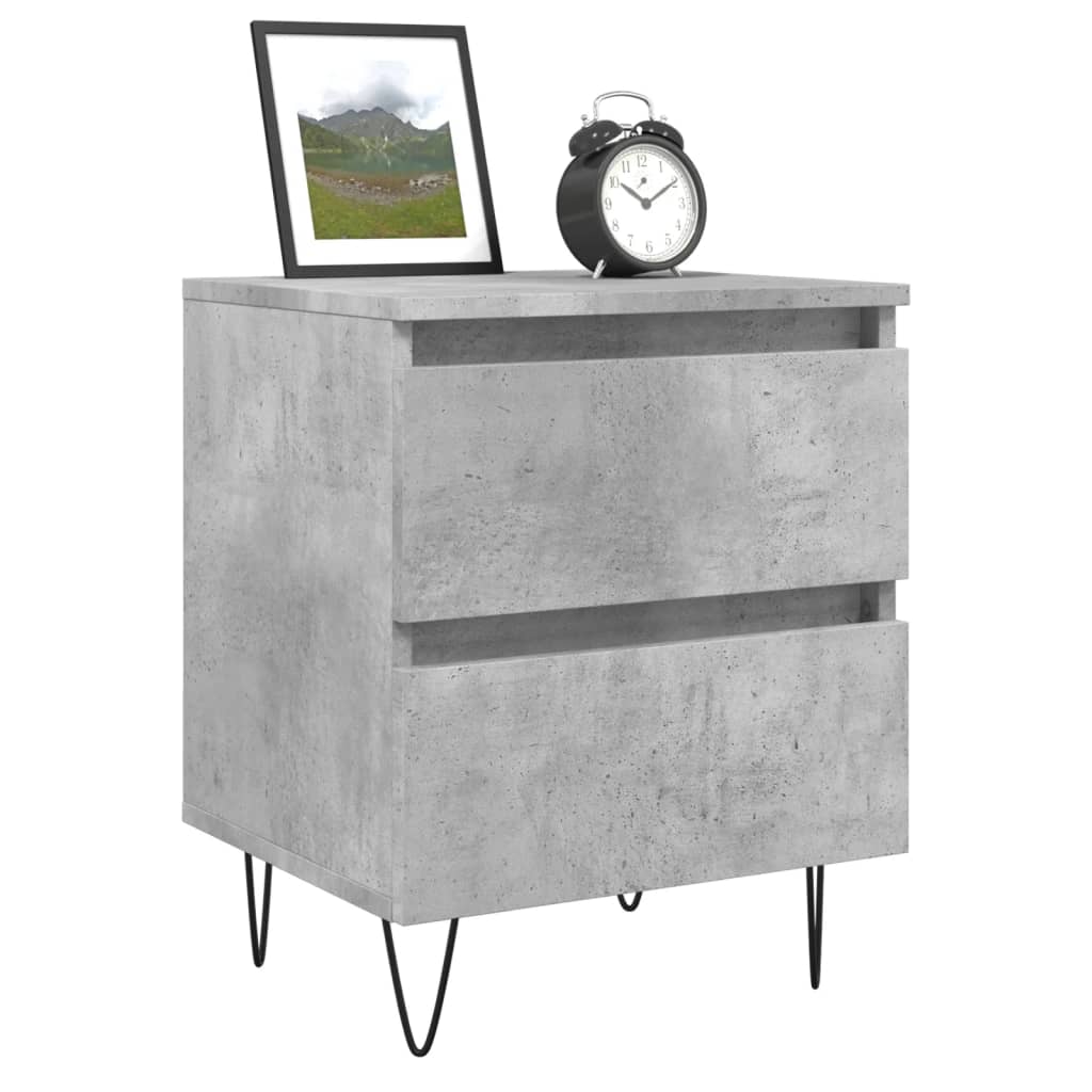 vidaXL betonszürke szerelt fa éjjeliszekrény 40x35x50 cm