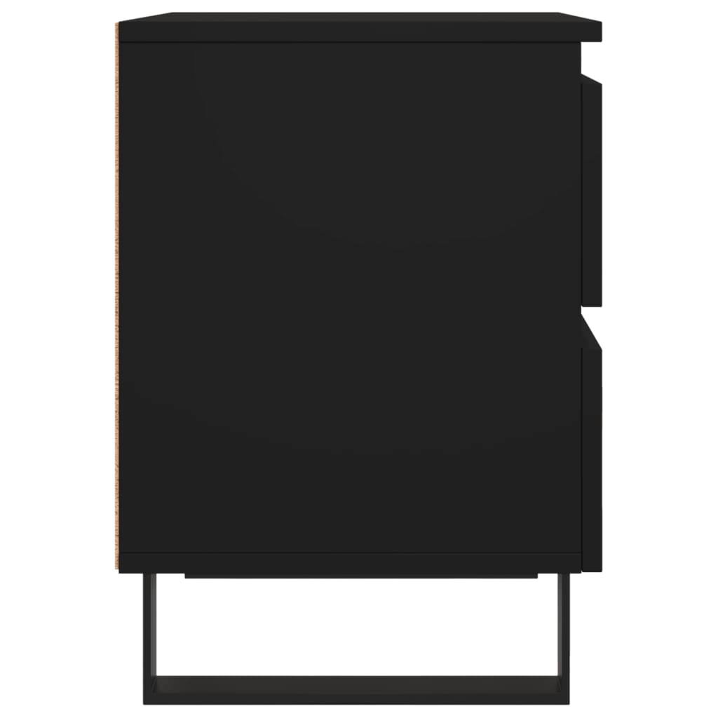 Нощно шкафче, черно, 40x35x50 cm инженерно дърво