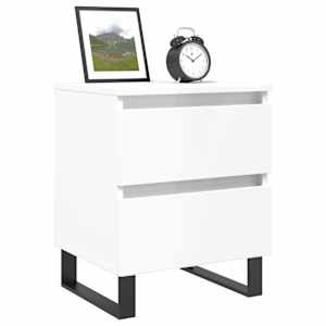 vidaXL Bedside Cabinets 2 pcs High Gloss White 40x35x50 cm Engineered Wood