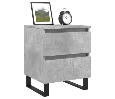 vidaXL Bedside Cabinet Concrete Grey 40x35x50 cm Engineered Wood