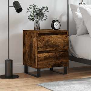 Nočna omarica dimljen hrast 40x35x50 cm inženirski les