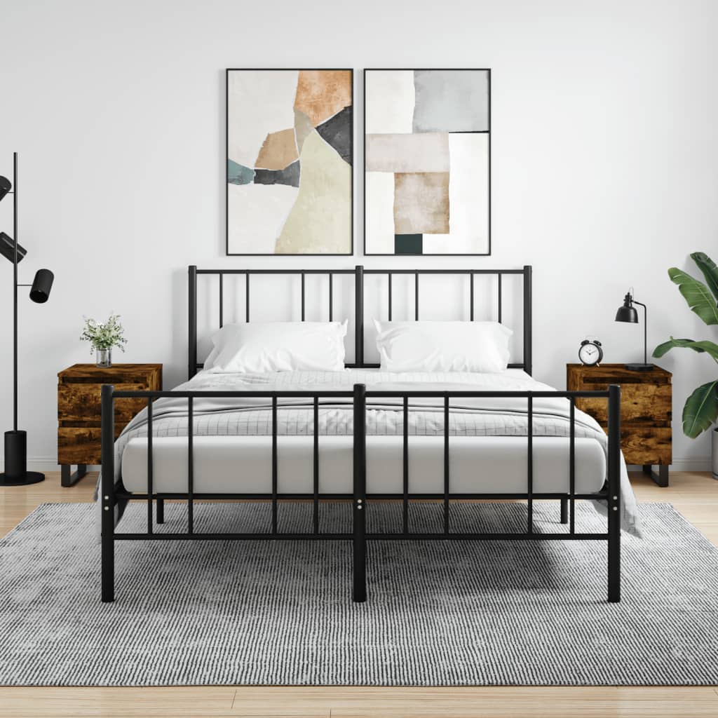 vidaXL Noptiere, 2 buc., stejar fumuriu, 40x35x50 cm, lemn compozit