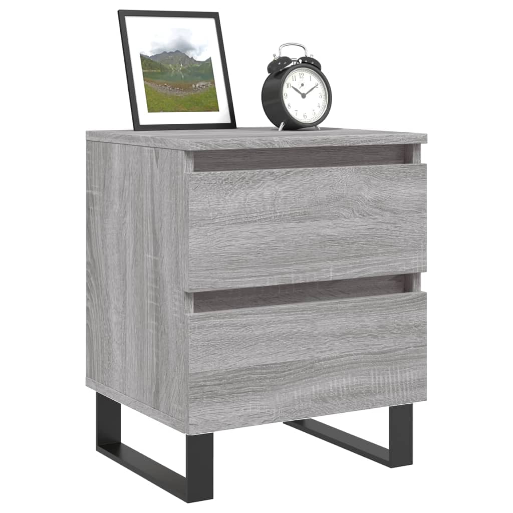 vidaXL Nachttische 2 Stk. Grau Sonoma 40x35x50 cm Holzwerkstoff