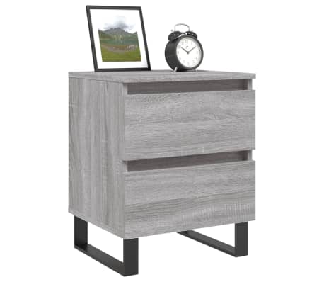 vidaXL Nachttische 2 Stk. Grau Sonoma 40x35x50 cm Holzwerkstoff