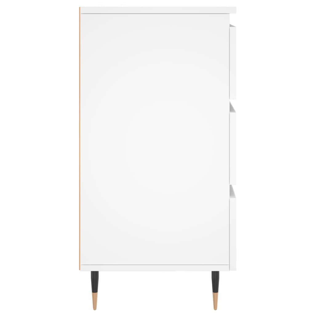 Нощно шкафче, бяло, 40x35x69 см, инженерно дърво