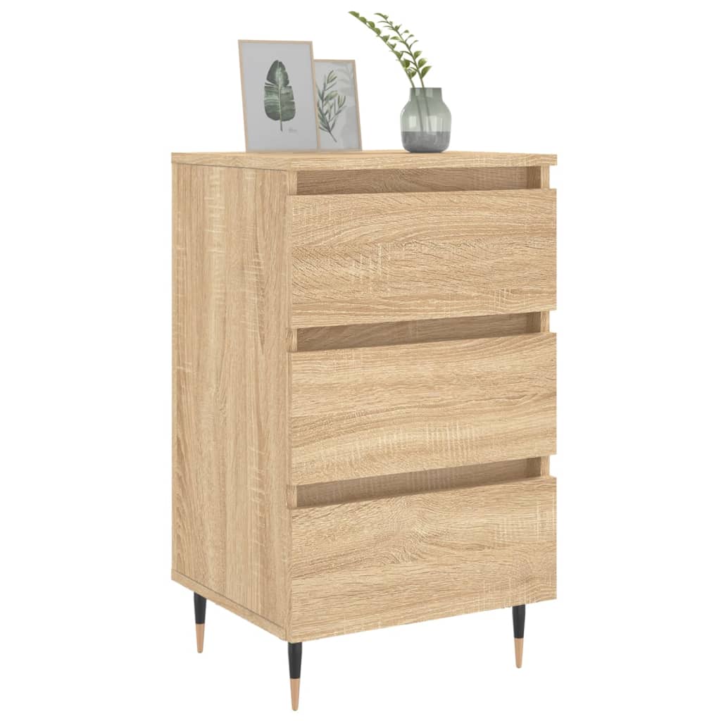 vidaXL Mesita noche 2 uds madera ingeniería roble Sonoma 40x35x69 cm