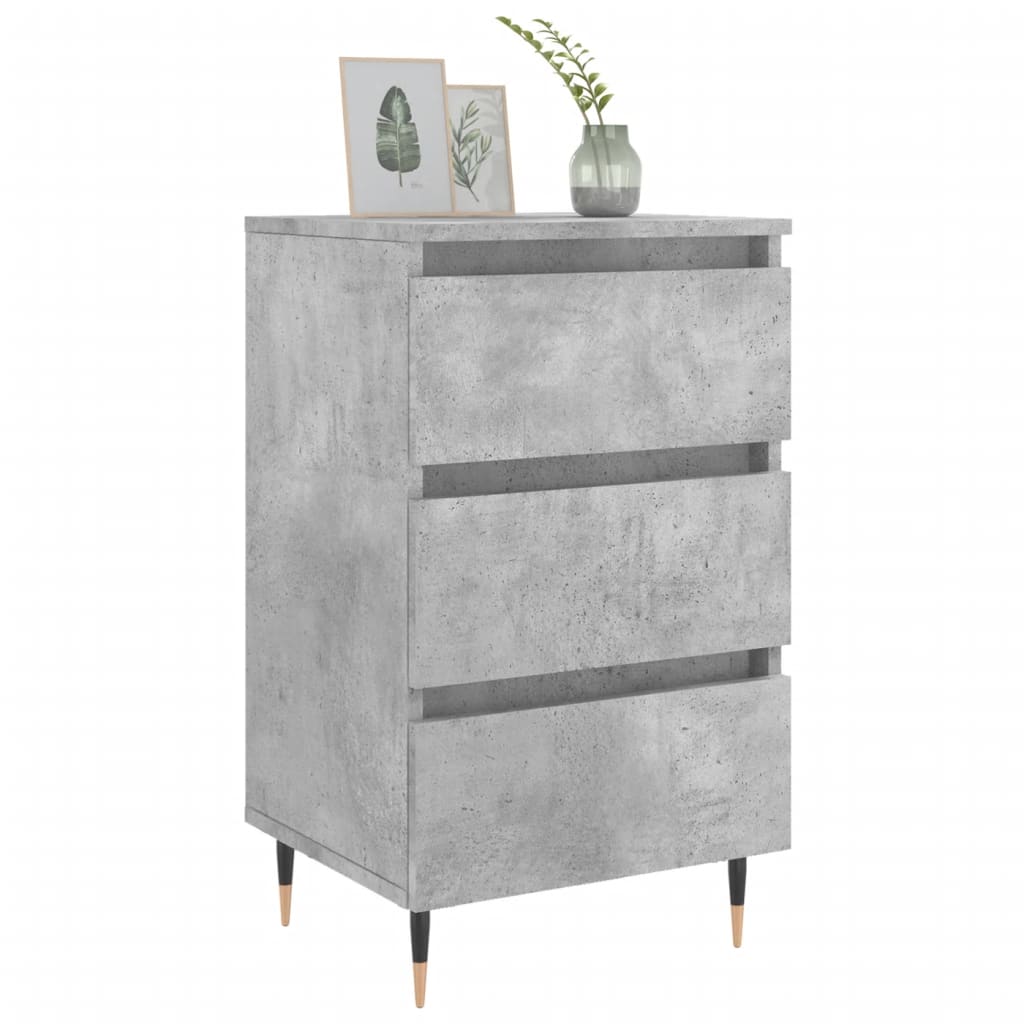 vidaXL 2 db betonszürke szerelt fa éjjeliszekrény 40x35x69 cm