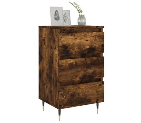 vidaXL Нощно шкафче, опушен дъб, 40x35x69 см, инженерно дърво