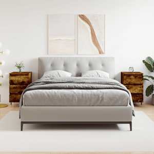 Nočna omarica 2 kosa dimljeni hrast 40x35x69 cm inženirski les