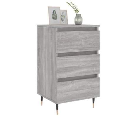 vidaXL Nachtkastjes 2 st 40x35x69 cm bewerkt hout grijs sonoma eiken