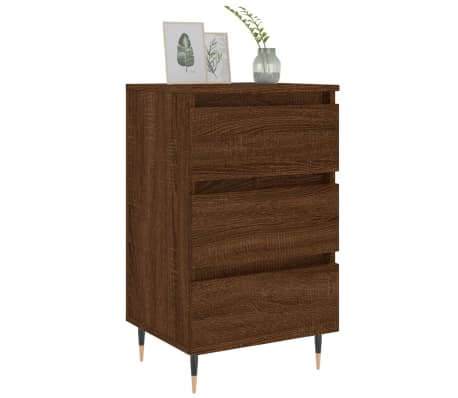 vidaXL Comodini 2 pz Rovere Marrone 40x35x69 cm in Legno Multistrato