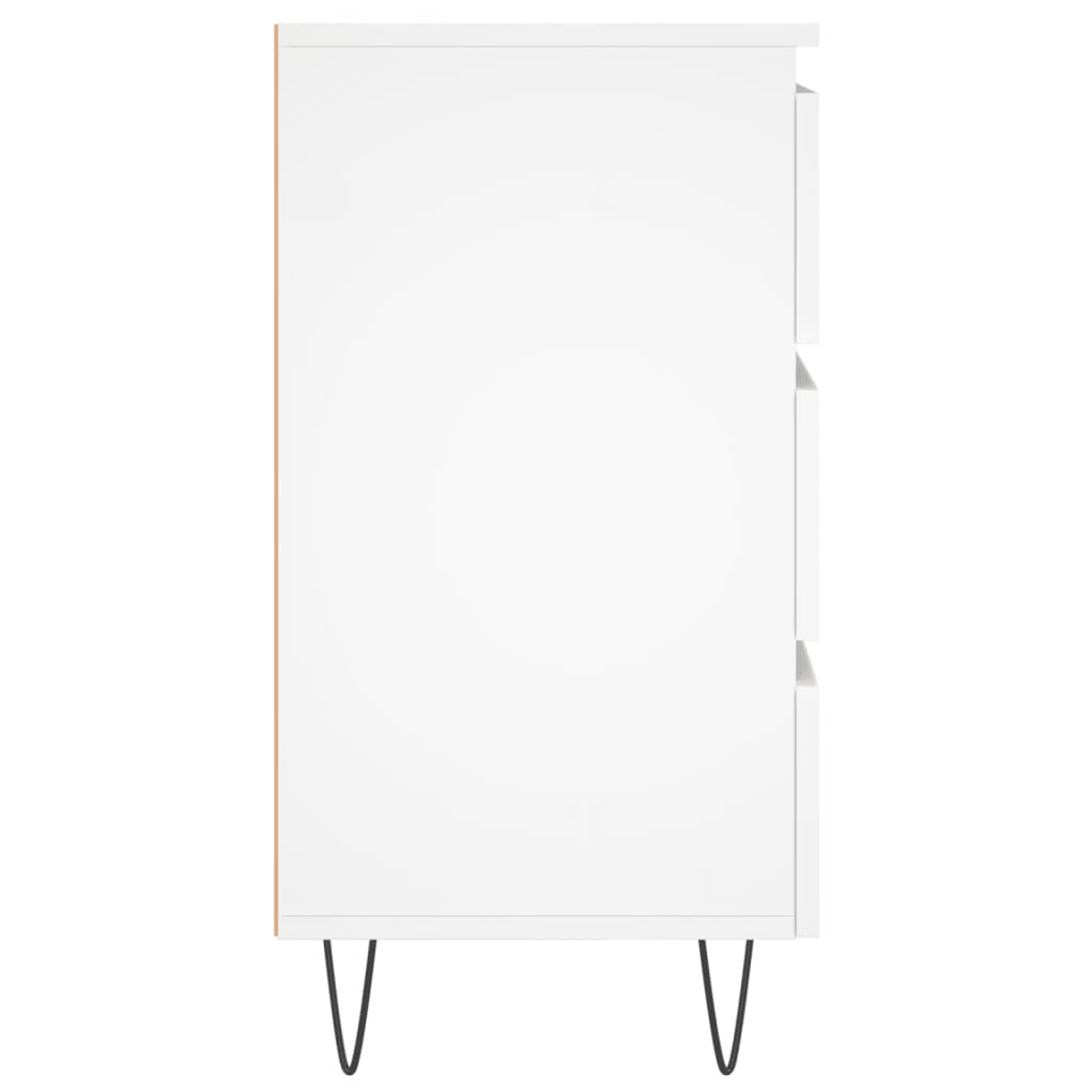 Нощно шкафче, бяло, 40x35x69 см, инженерно дърво