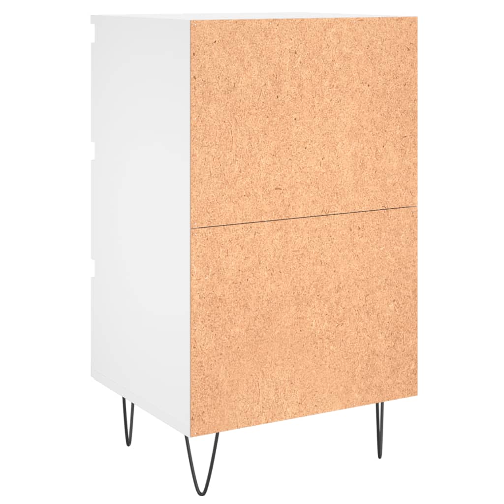 Нощно шкафче, бяло, 40x35x69 см, инженерно дърво