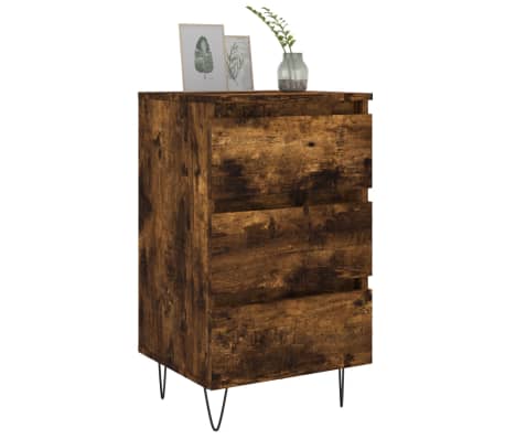 vidaXL Bedside Cabinets 2 pcs Smoked Oak 40x35x69 cm Engineered Wood