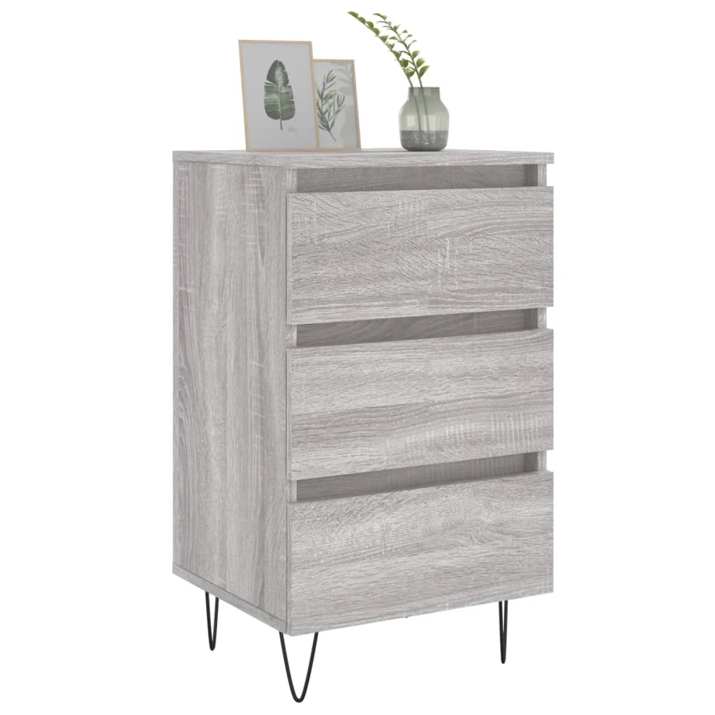 vidaXL Nachttische 2 Stk. Grau Sonoma 40x35x69 cm Holzwerkstoff