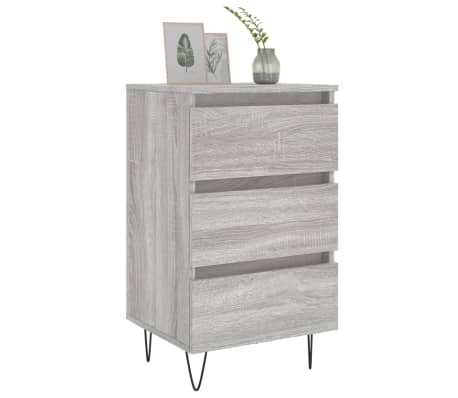 vidaXL Nachttische 2 Stk. Grau Sonoma 40x35x69 cm Holzwerkstoff