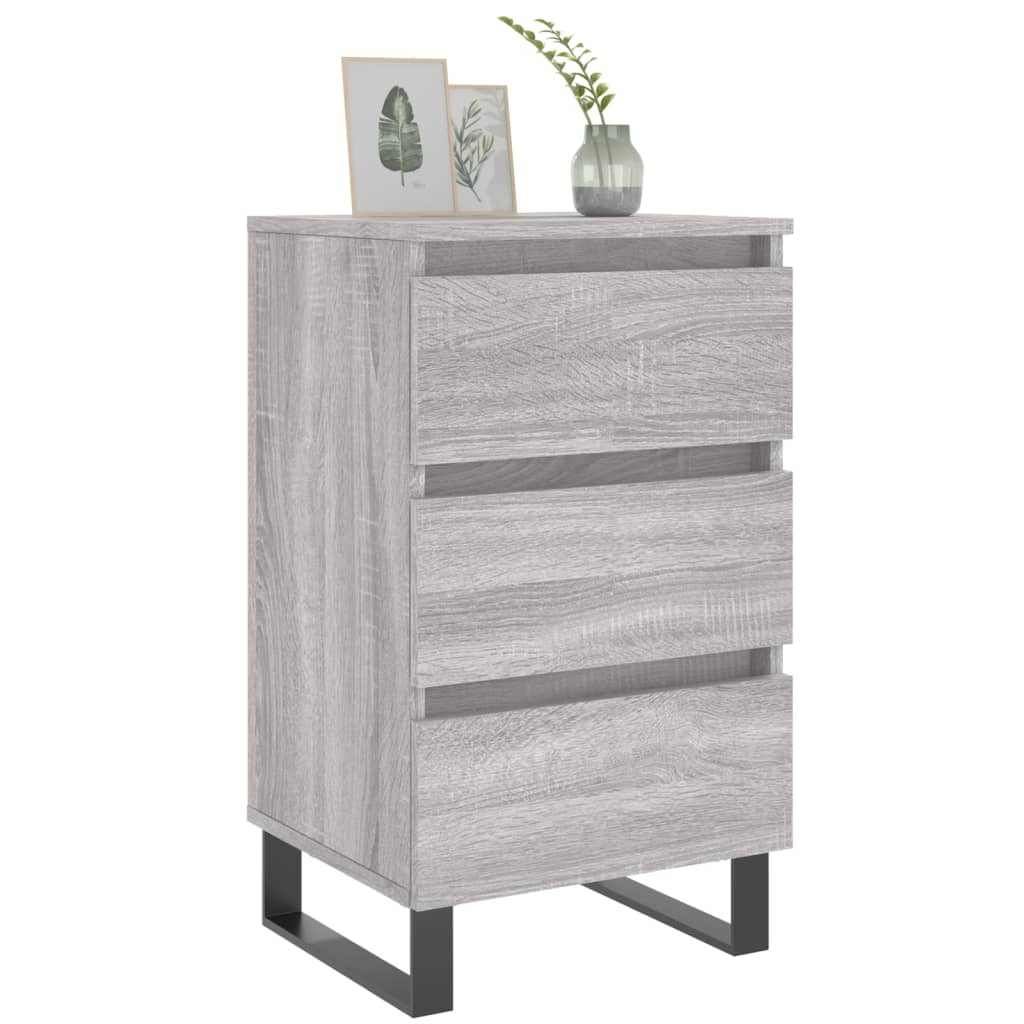 vidaXL Nachtkastjes 2 st 40x35x69 cm bewerkt hout grijs sonoma eiken afbeelding