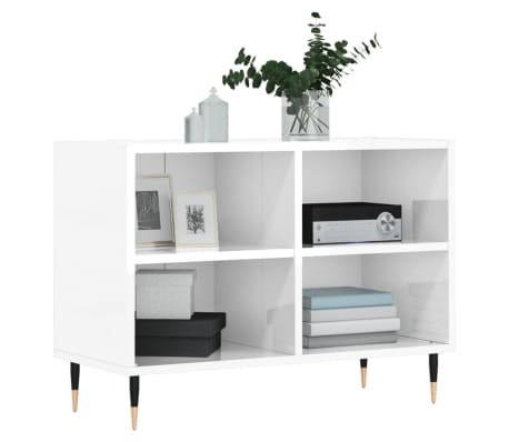 vidaXL telerikapp, k&otilde;rgl&auml;ikega valge, 69,5 x 30 x 50 cm, tehispuit