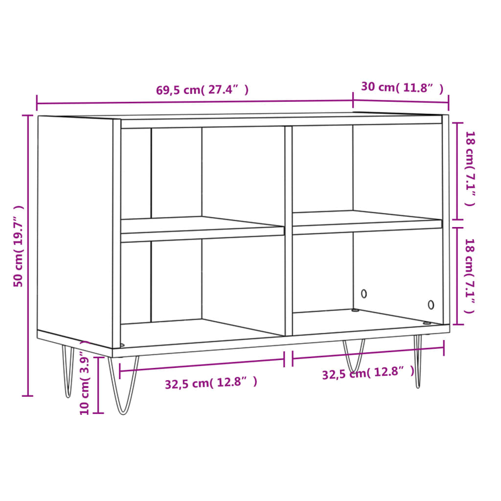 TV skříňka dub sonoma 69,5 x 30 x 50 cm kompozitní dřevo