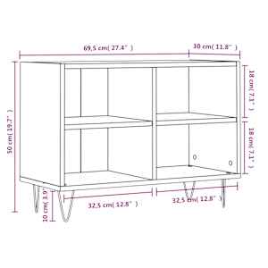 TV skříňka betonově šedá 69,5 x 30 x 50 cm kompozitní dřevo - obrázek 9