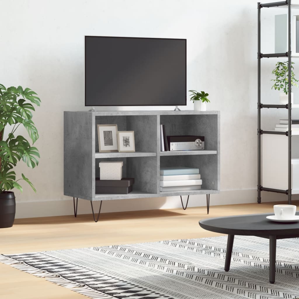 vidaXL Comodă TV, gri beton, 69,5x30x50 cm, lemn compozit