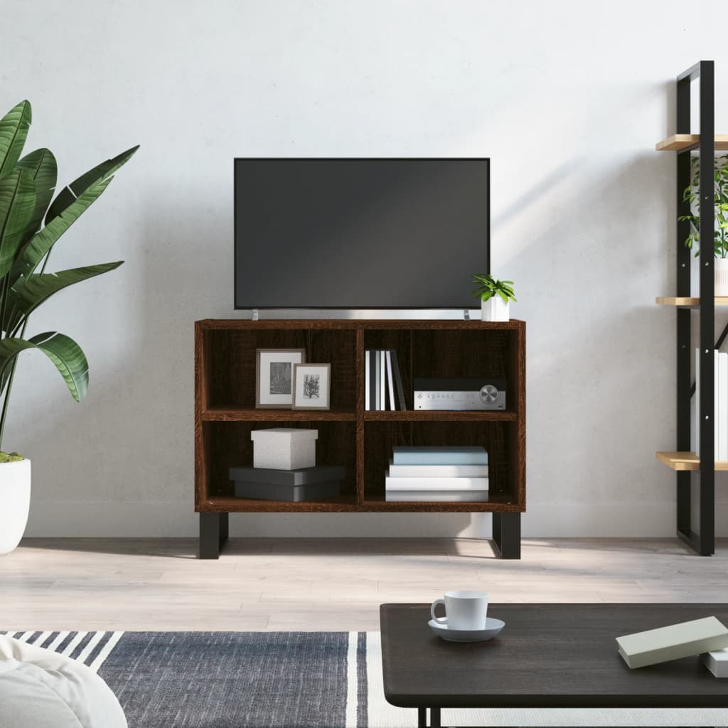 vidaXL Comodă TV, stejar maro, 69,5x30x50 cm, lemn compozit