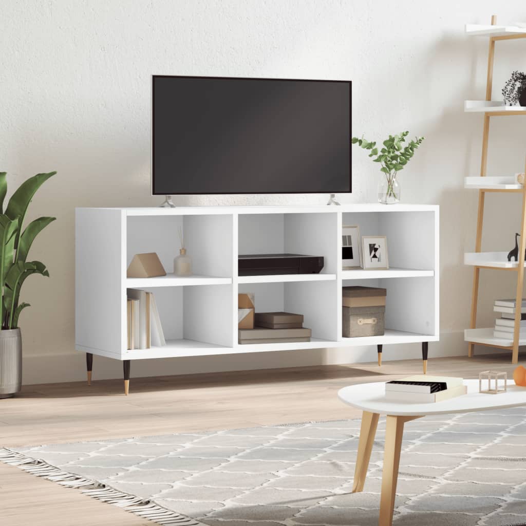 vidaXL Comodă TV, alb, 103,5x30x50 cm, lemn compozit