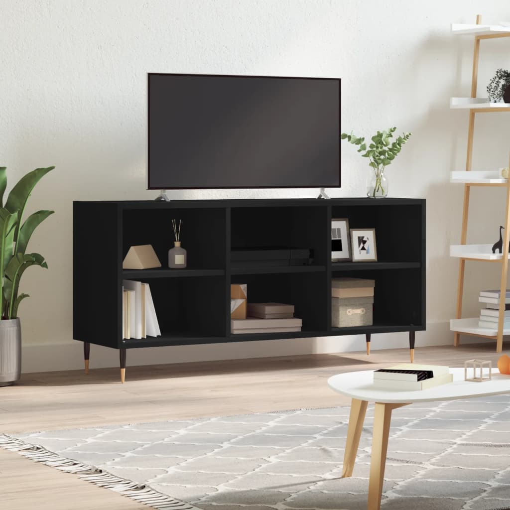 vidaXL Comodă TV, negru, 103,5x30x50 cm, lemn compozit
