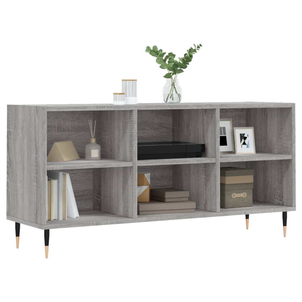 vidaXL Tv-meubel 103,5x30x50 cm bewerkt hout grijs sonoma eikenkleurig