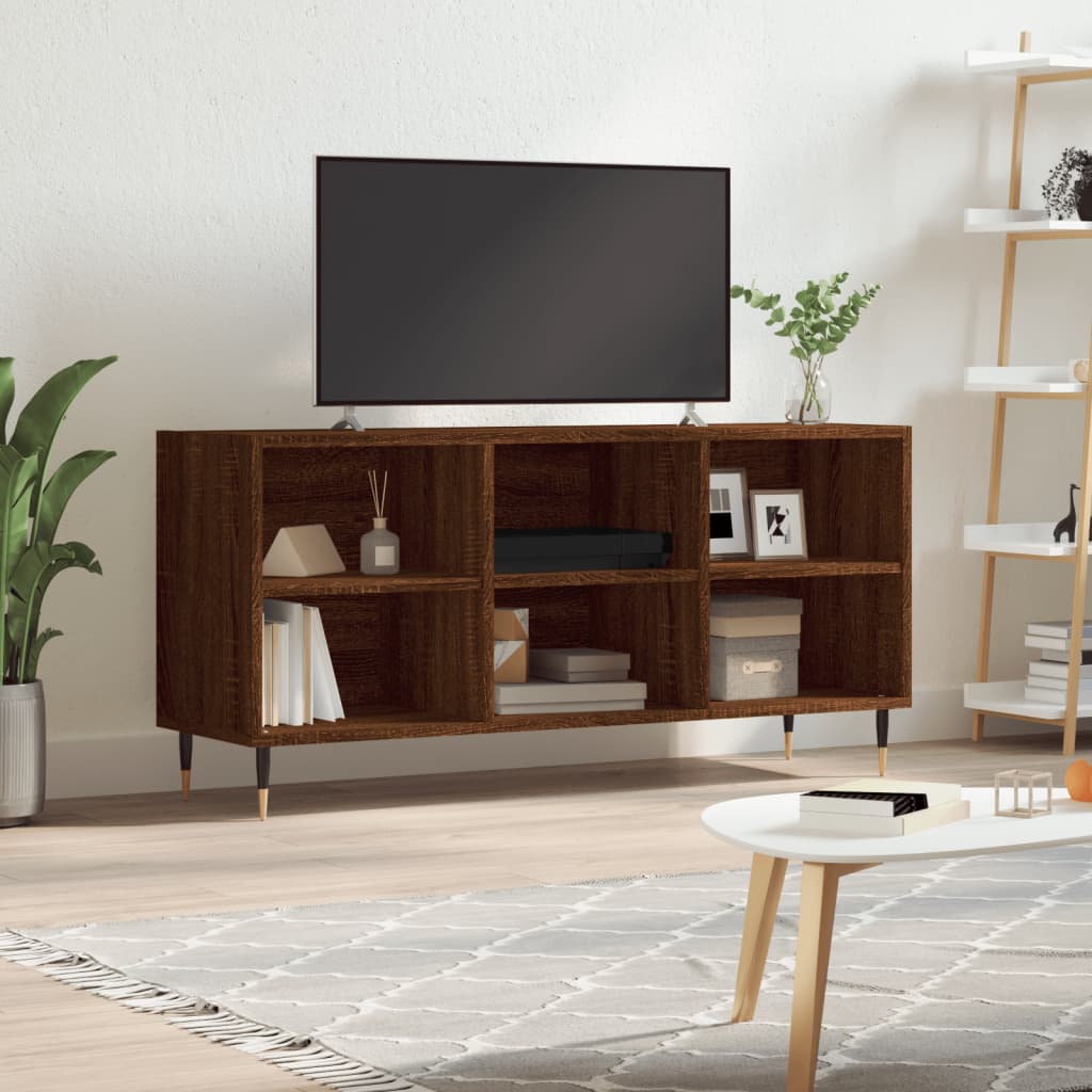 vidaXL Comodă TV, stejar maro, 103,5x30x50 cm, lemn compozit