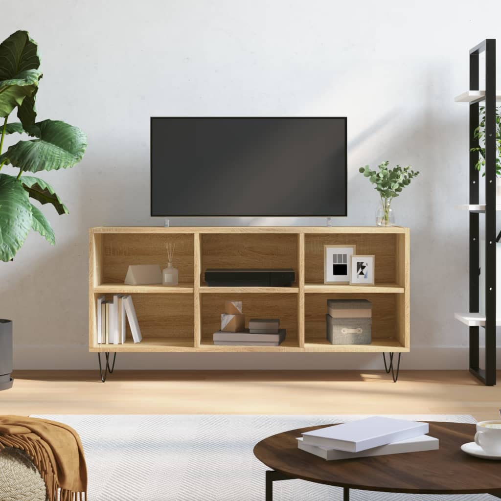 Meuble TV chêne sonoma 103,5x30x50 cm bois d'ingénierie