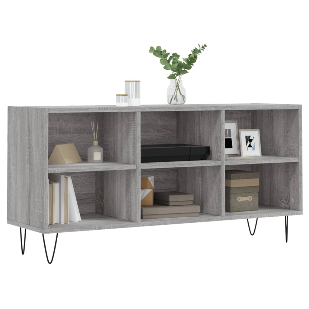 vidaXL Tv-meubel 103,5x30x50 cm bewerkt hout grijs sonoma eikenkleurig