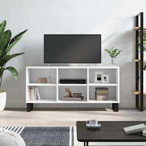 TV omarica bela 103,5x30x50 cm inženirski les