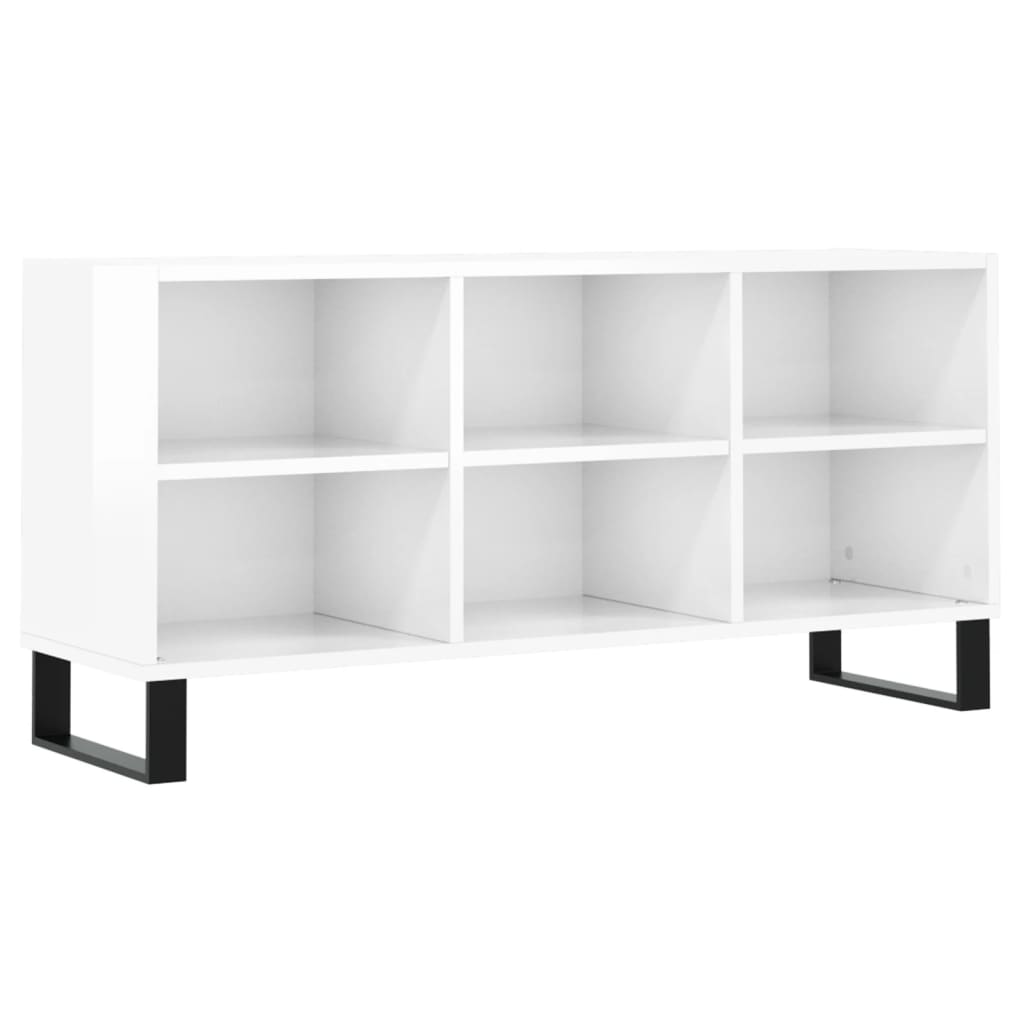 E-shop vidaXL TV skrinka lesklá biela 103,5x30x50 cm kompozitné drevo