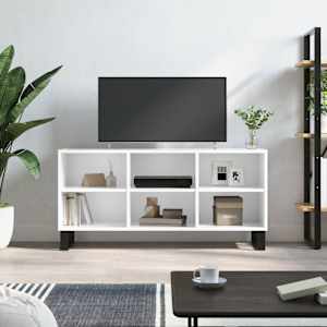 TV skříňka bílá vysoký lesk 103,5 x 30 x 50 cm kompozitní dřevo - obrázek 1