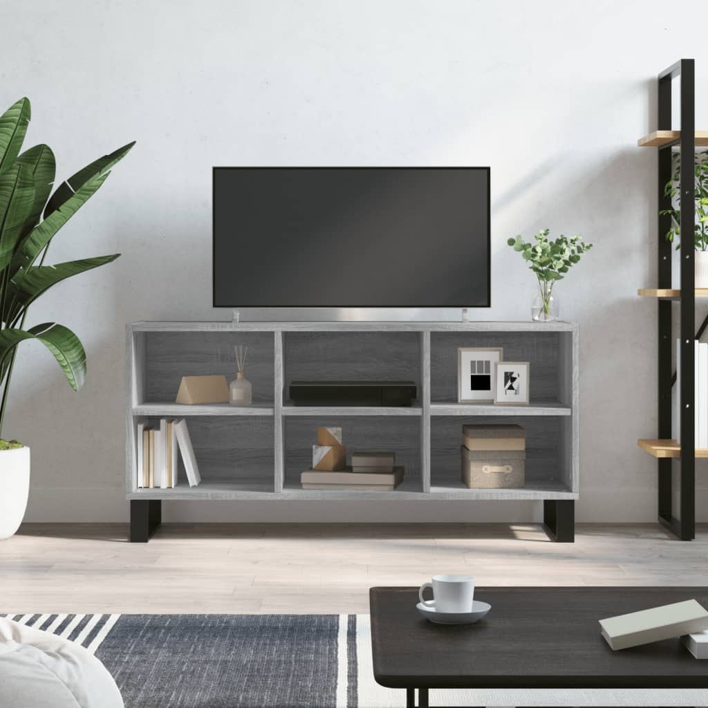 vidaXL Comodă TV, gri sonoma, 103,5x30x50 cm, lemn compozit