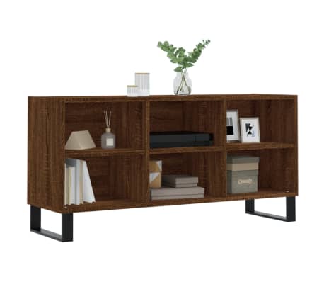 vidaXL TV Cabinet Brown oak Engineered wood, Iron 40.7x11.8x19.7 in