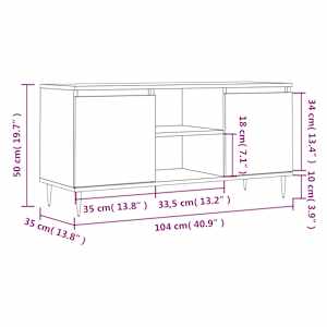 TV skříňka betonově šedá 104 x 35 x 50 cm kompozitní dřevo - obrázek 11