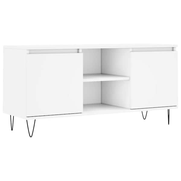 vidaXL telerikapp, valge, 104 x 35 x 50 cm, tehispuit