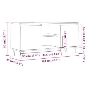 TV skříňka kouřový dub 104 x 35 x 50 cm kompozitní dřevo - obrázek 11