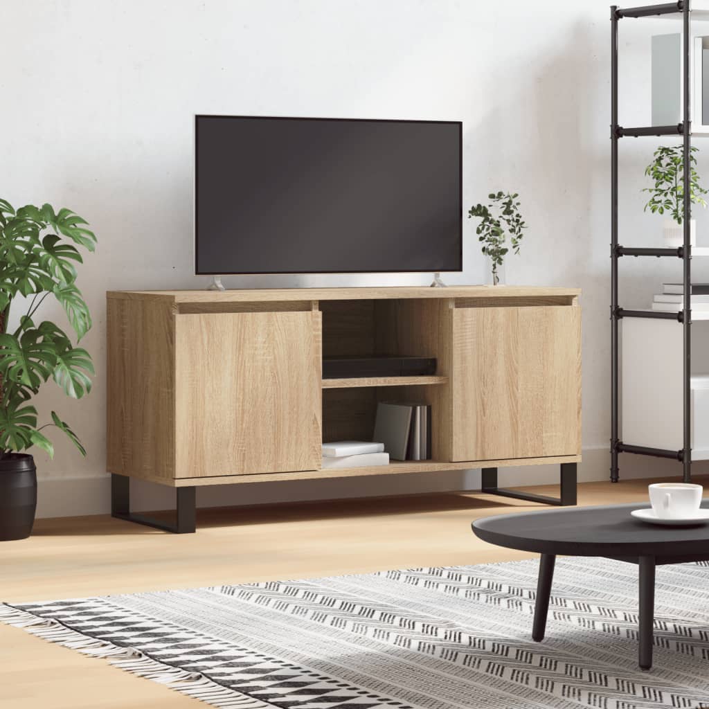 Meuble TV chêne sonoma 104x35x50 cm bois d'ingénierie